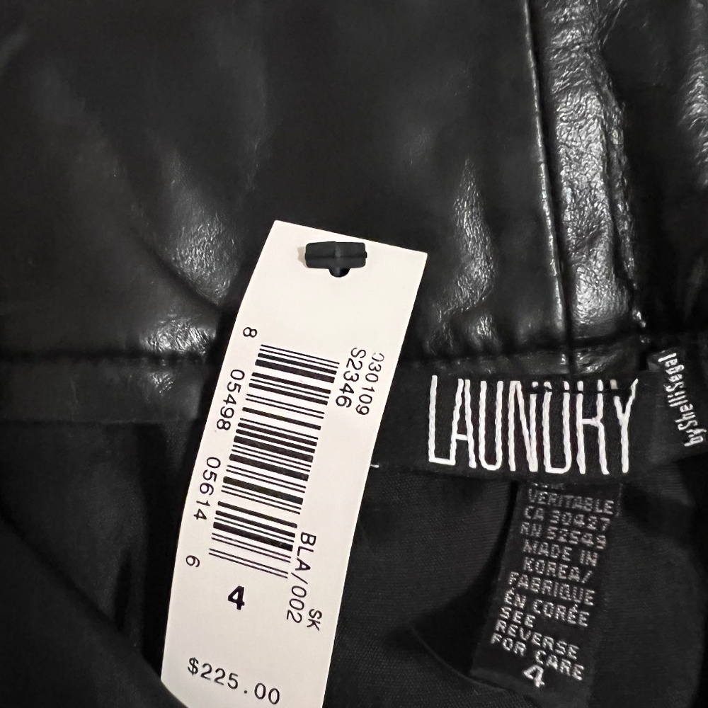 Black 100 percent leather skirt